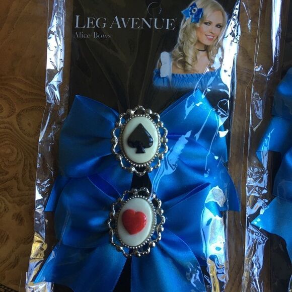 🎃 - ALICE IN Wonderland Blue Bows- 2 Bows Per Pack - Picture 3 of 9